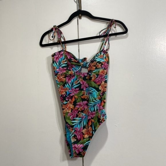 Lucky Brand Floral Tie Shoulder One Piece Size Medium - Picture 4 of 7